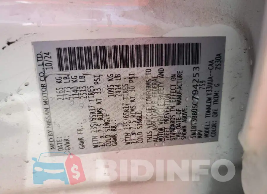 5N1BT3BB0SC794253 Photo# 14