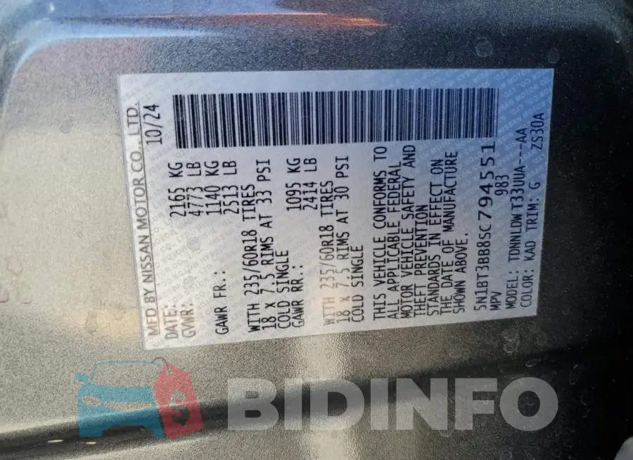 5N1BT3BB8SC794551 Photo# 13