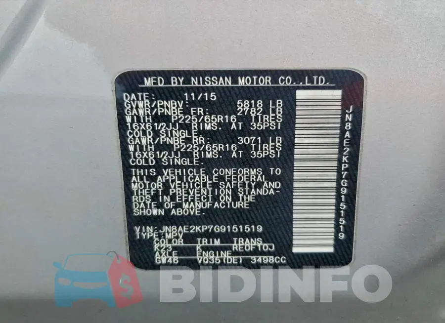 JN8AE2KP7G9151519 Photo# 14