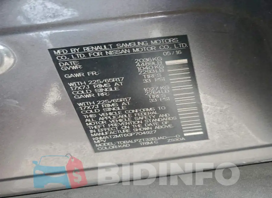 KNMAT2MT6GP704927 Photo# 14