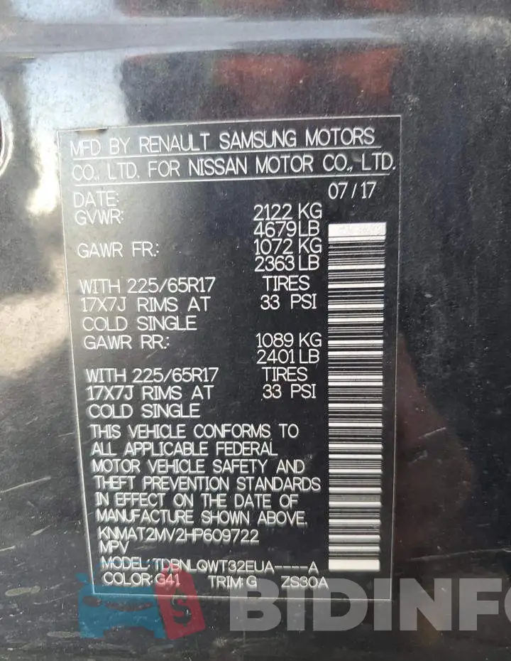 KNMAT2MV2HP609722 Photo# 14
