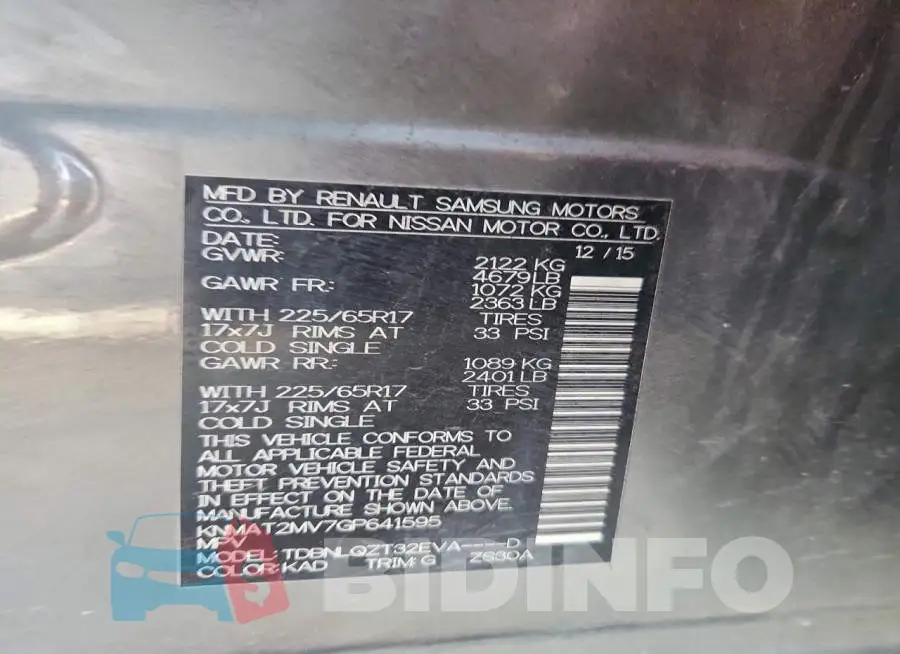 KNMAT2MV7GP641595 Photo# 12