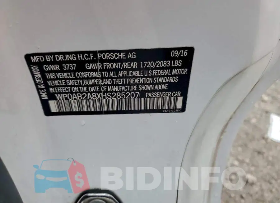 WP0AB2A8XHS285207 Photo# 12
