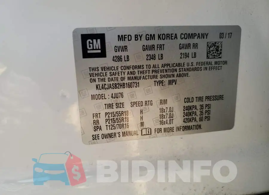 KL4CJASB2HB160731 Photo# 13