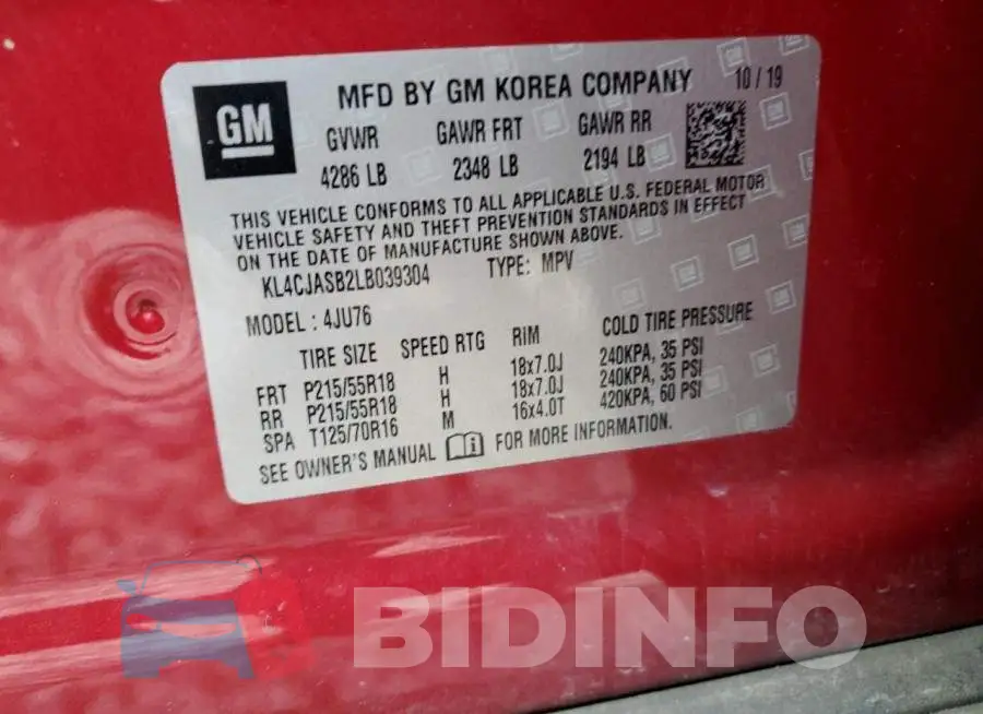 KL4CJASB2LB039304 Photo# 13