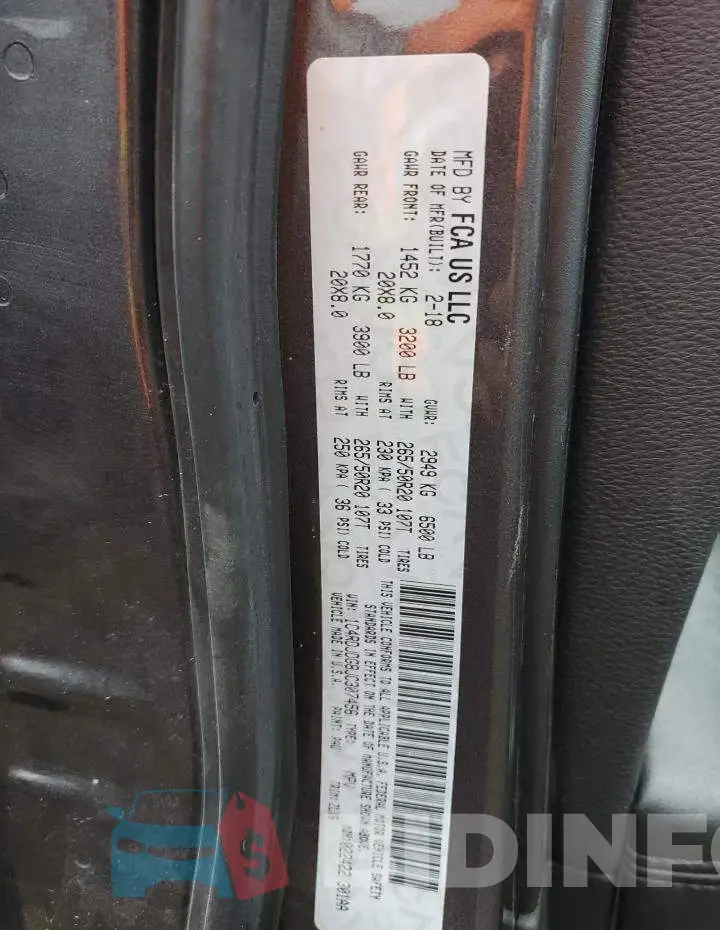 1C4RDJDG8JC307456 Photo# 13