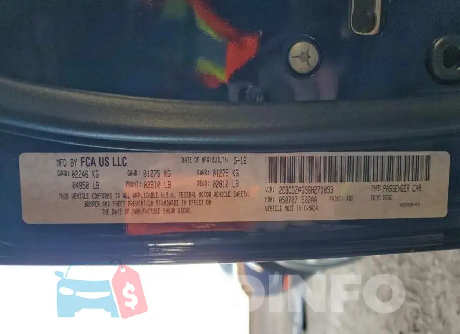 2C3CDZAG9GH271893 Photo# 12