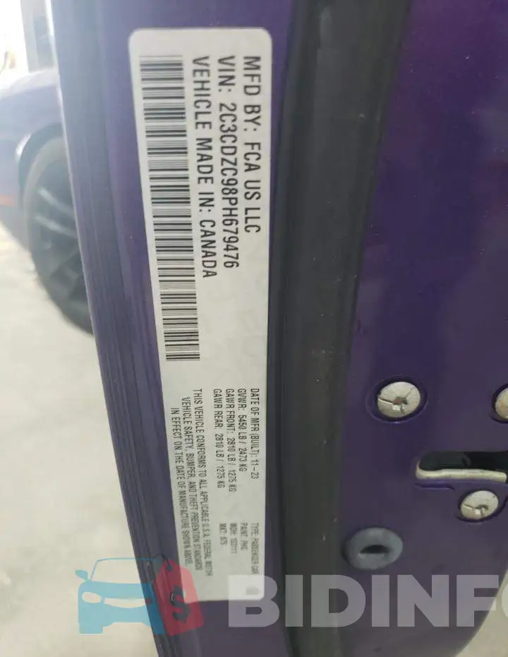 2C3CDZC98PH679476 Photo# 13