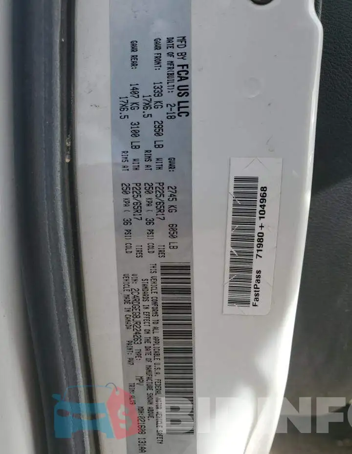 2C4RDGEG8JR224263 Photo# 14