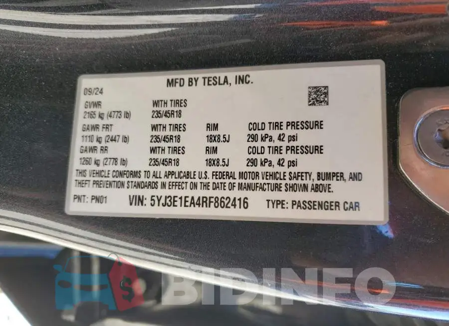 5YJ3E1EA4RF862416 Photo# 13