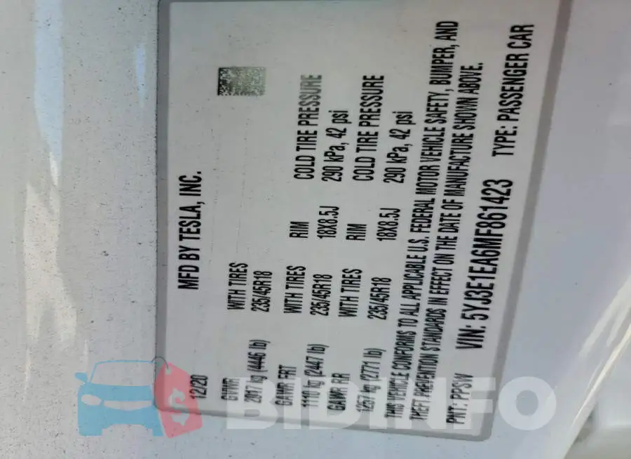 5YJ3E1EA6MF861423 Photo# 12