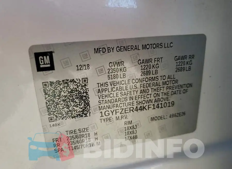 1GYFZER44KF141019 Photo# 13