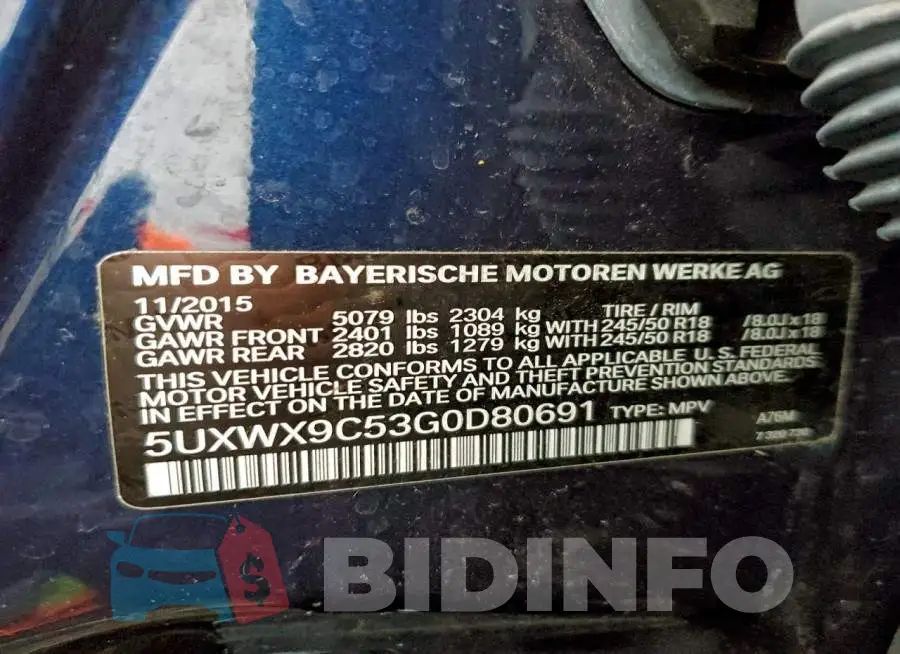 5UXWX9C53G0D80691 Photo# 14