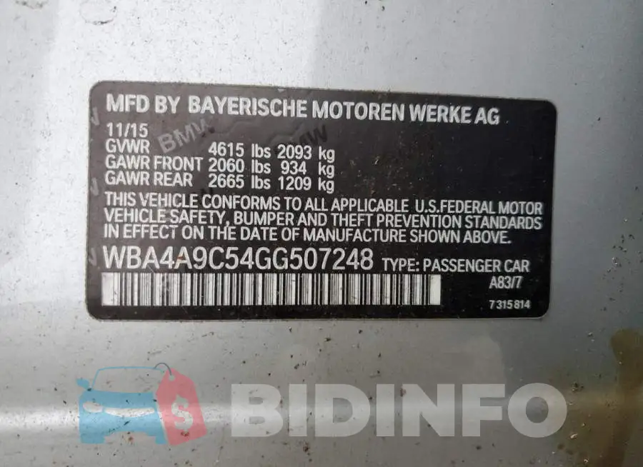 WBA4A9C54GG507248 Photo# 12