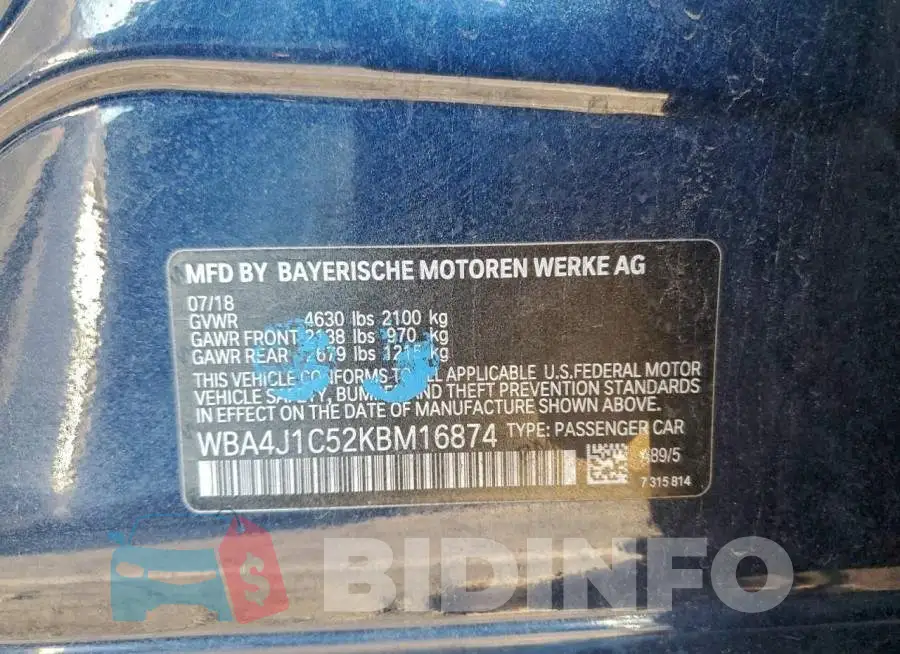 WBA4J1C52KBM16874 Photo# 12