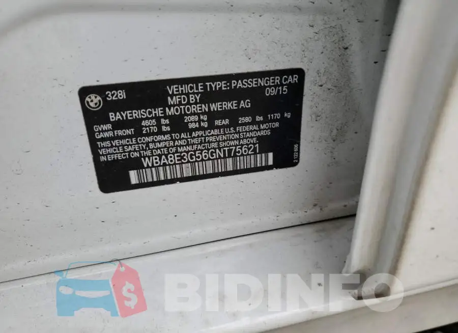 WBA8E3G56GNT75621 Photo# 12