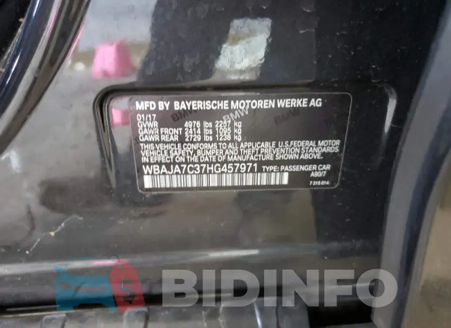WBAJA7C37HG457971 Photo# 12