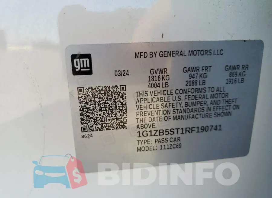 1G1ZB5ST1RF190741 Photo# 12