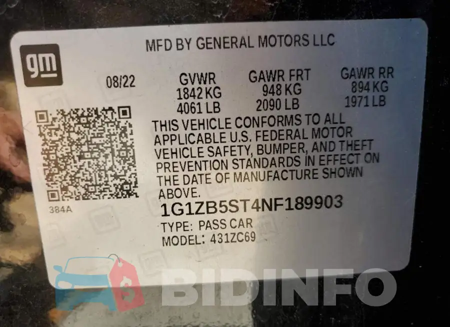 1G1ZB5ST4NF189903 Photo# 13