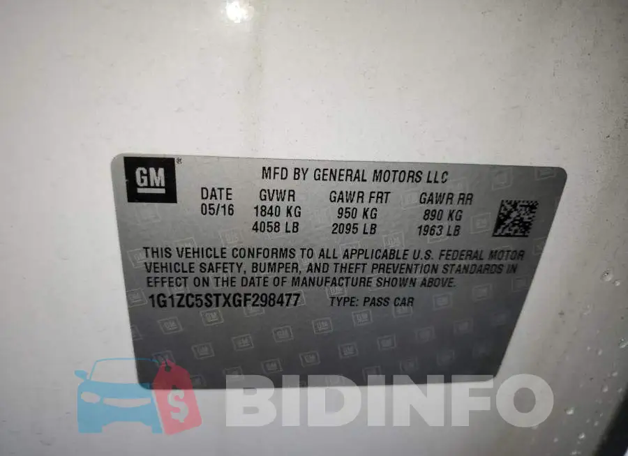 1G1ZC5STXGF298477 Photo# 12