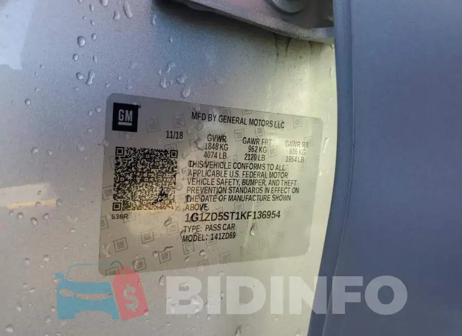 1G1ZD5ST1KF136954 Photo# 12