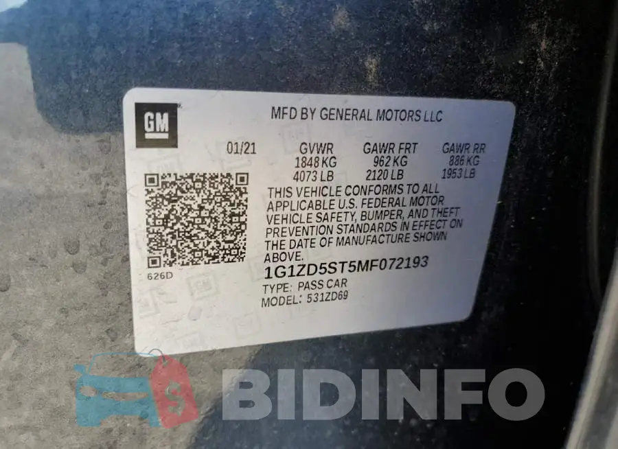 1G1ZD5ST5MF072193 Photo# 13