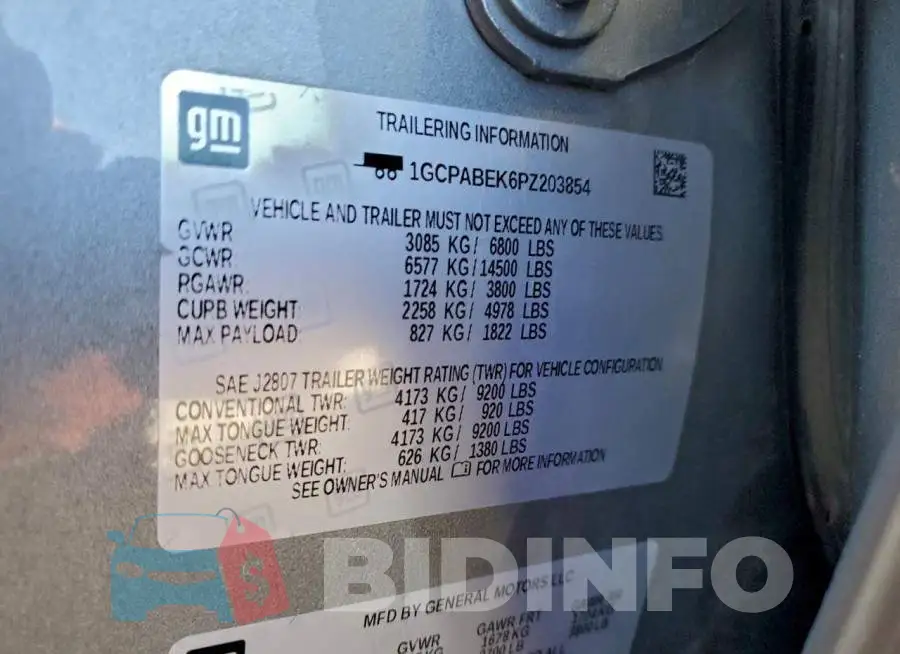 1GCPABEK6PZ203854 Photo# 12