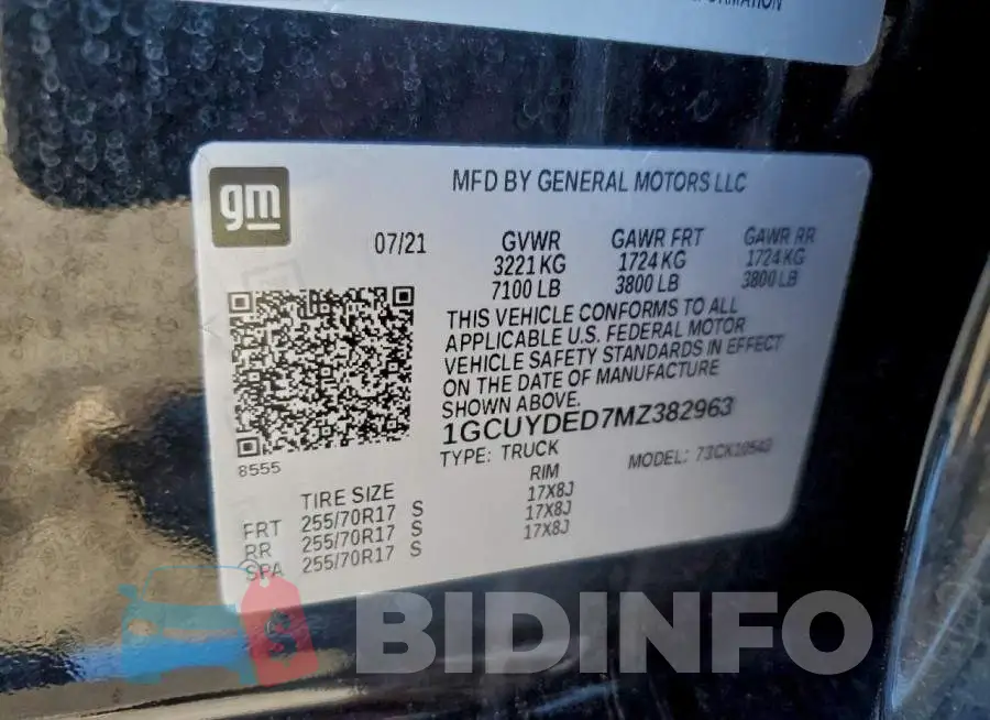1GCUYDED7MZ382963 Photo# 12