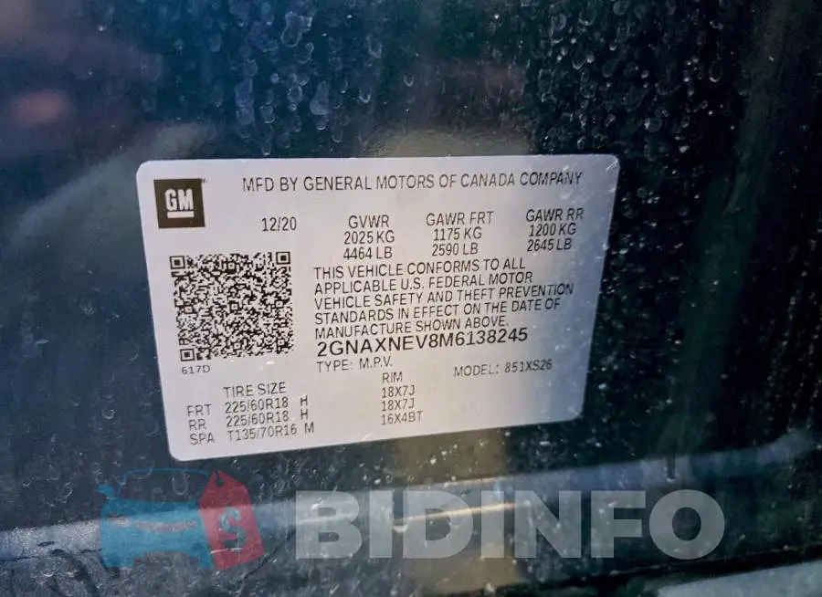 2GNAXNEV8M6138245 Photo# 13