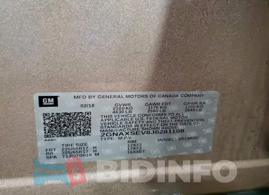 2GNAXSEV8J6281108 Photo# 13
