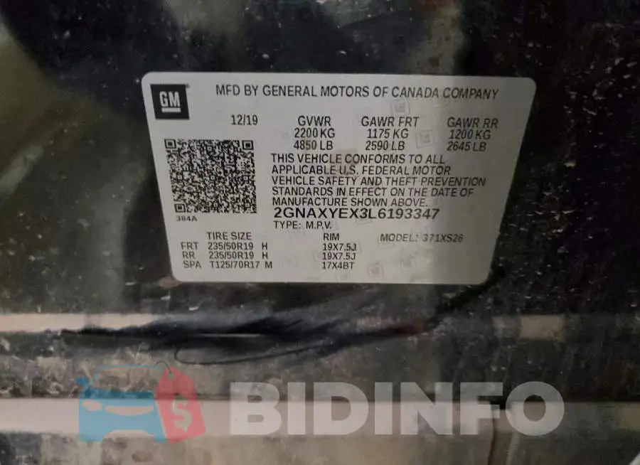2GNAXYEX3L6193347 Photo# 13
