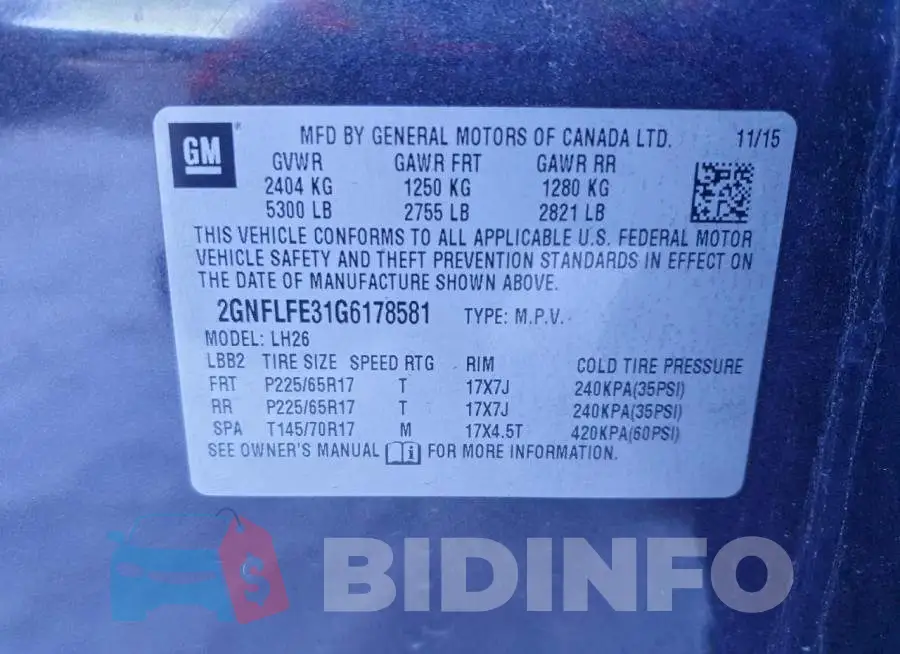 2GNFLFE31G6178581 Photo# 13