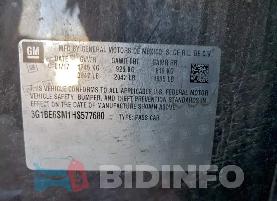 3G1BE6SM1HS577680 Photo# 12