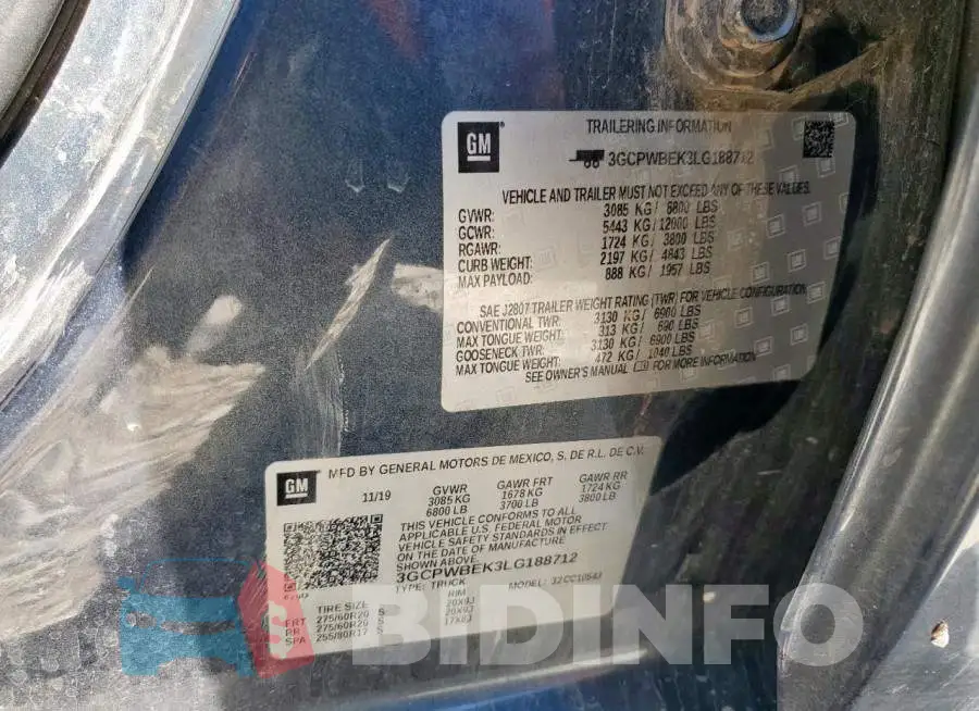 3GCPWBEK3LG188712 Photo# 13