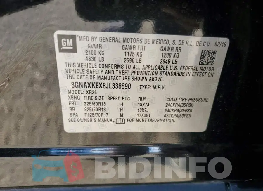 3GNAXKEX8JL338890 Photo# 13