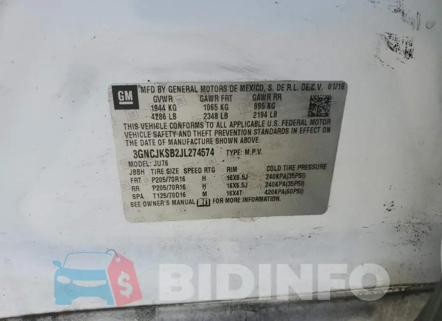 3GNCJKSB2JL274574 Photo# 13
