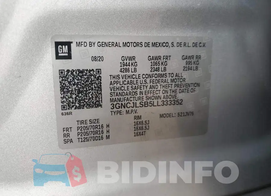 3GNCJLSB5LL333352 Photo# 13