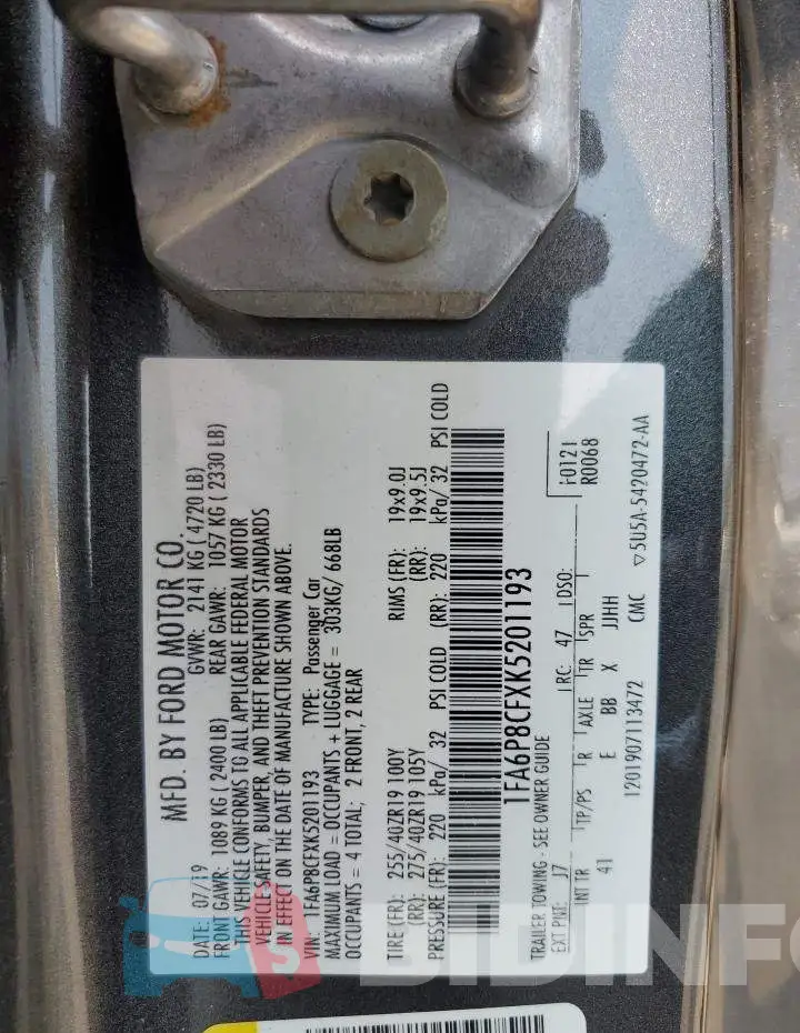 1FA6P8CFXK5201193 Photo# 13