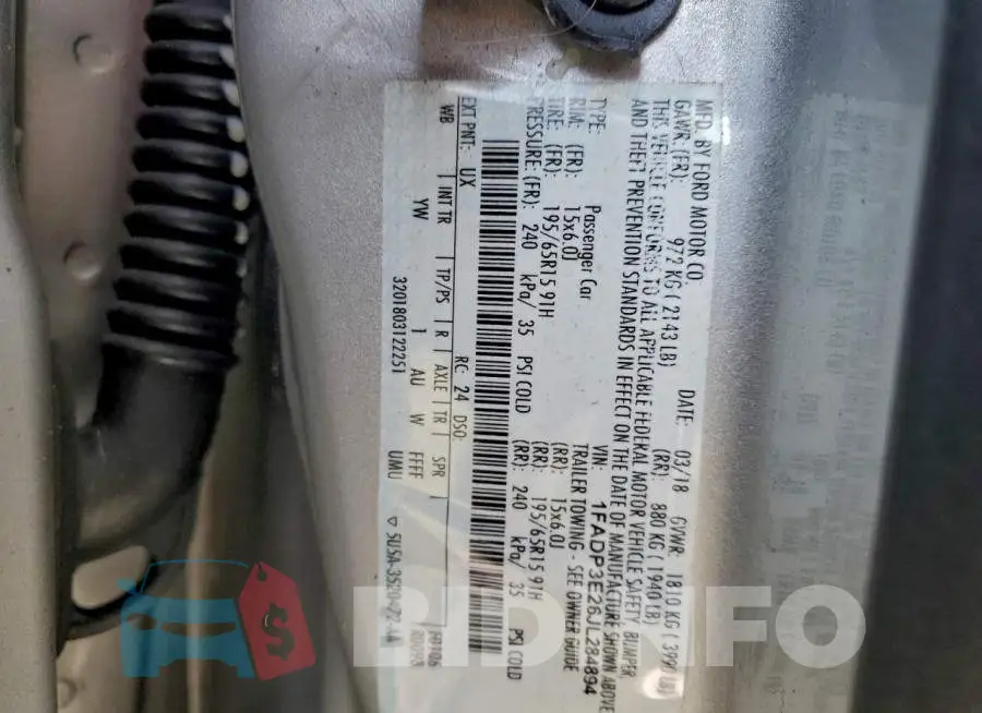 1FADP3E26JL284894 Photo# 13
