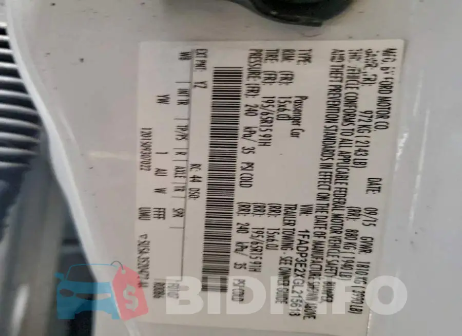 1FADP3E2XGL215618 Photo# 12
