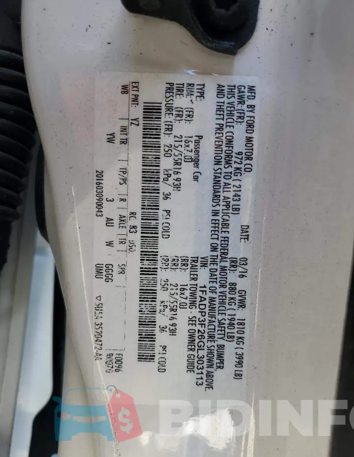 1FADP3F26GL303113 Photo# 12