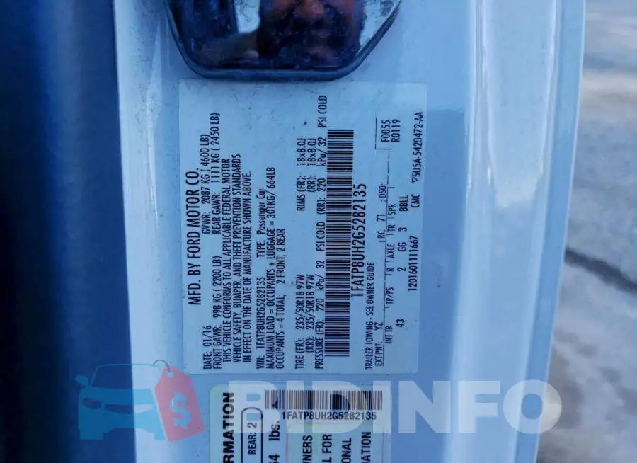 1FATP8UH2G5282135 Photo# 12
