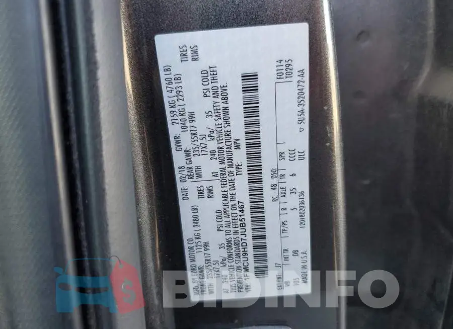 1FMCU9HD7JUB51467 Photo# 13