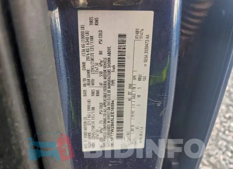 1FT7W2B65LEE16594 Photo# 12