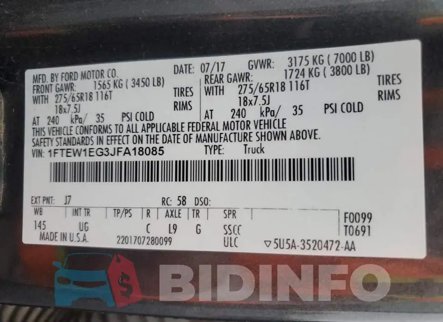 1FTEW1EG3JFA18085 Photo# 12