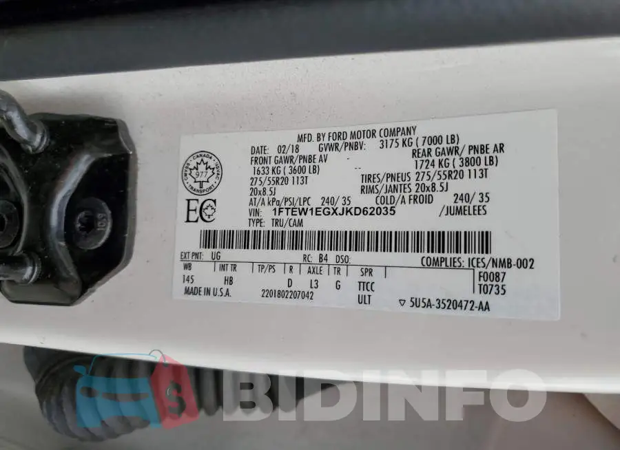 1FTEW1EGXJKD62035 Photo# 12