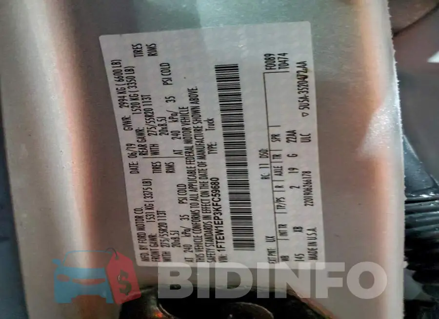 1FTEW1EP3KFC59680 Photo# 13