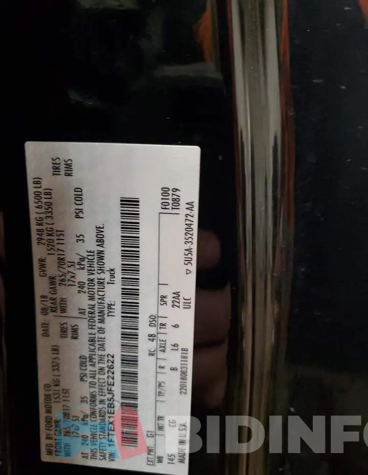 1FTEX1EB5JFE22622 Photo# 13
