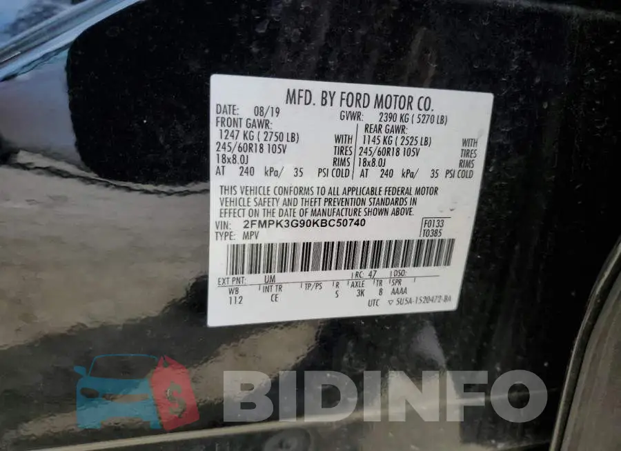 2FMPK3G90KBC50740 Photo# 12