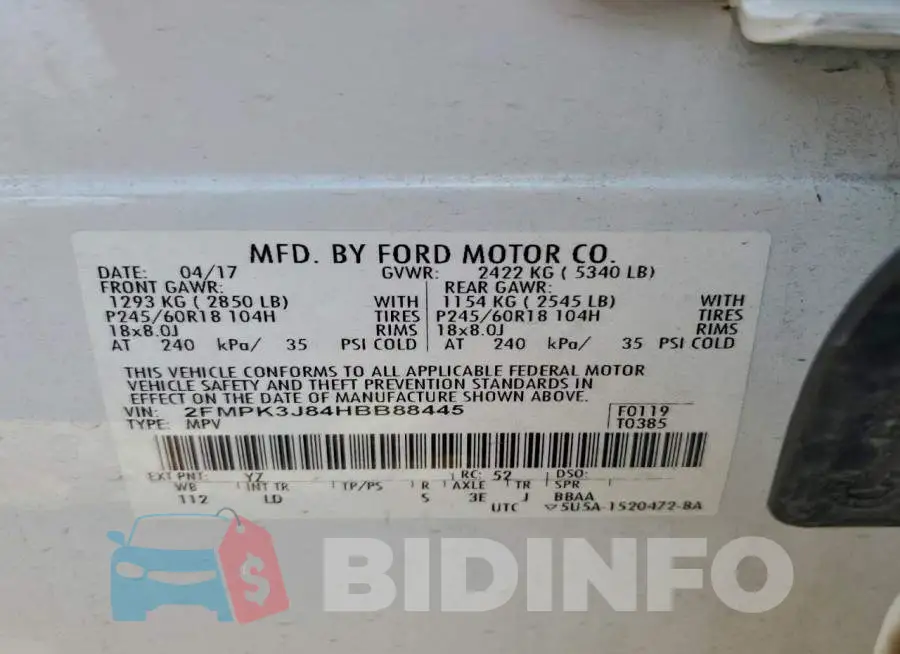 2FMPK3J84HBB88445 Photo# 14